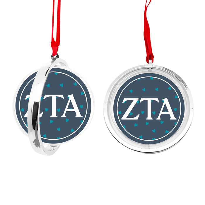 Zeta Tau Alpha Christmas Reversible Flat Round Ornament
