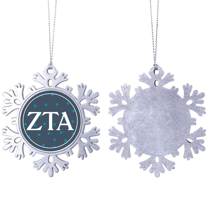Zeta Tau Alpha Christmas Ornament - Snowflake Metal