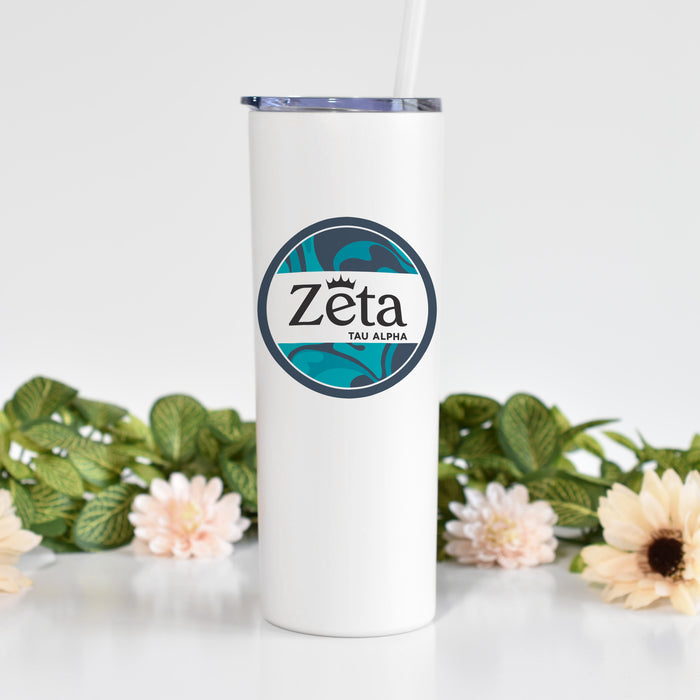 Zeta Tau Alpha Stainless Steel Skinny Tumbler 20 OZ