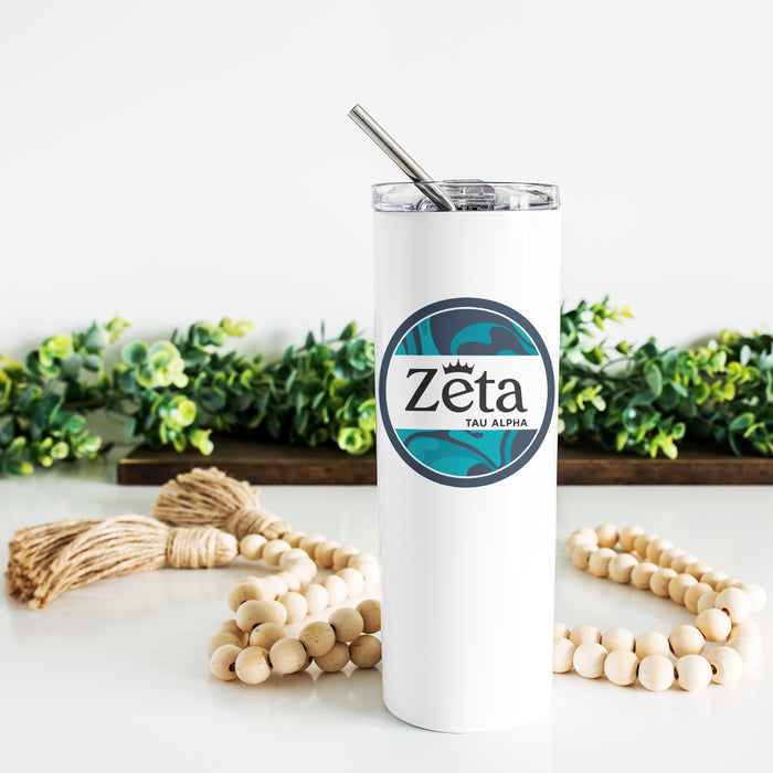 Zeta Tau Alpha Stainless Steel Skinny Tumbler 20 OZ