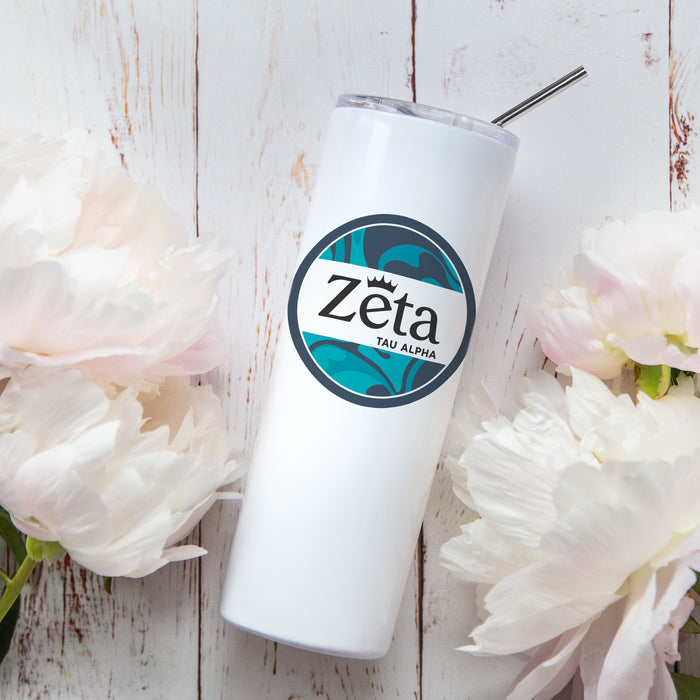 Zeta Tau Alpha Stainless Steel Skinny Tumbler 20 OZ
