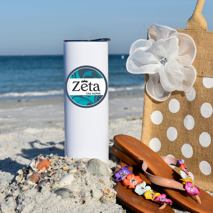 Zeta Tau Alpha Stainless Steel Skinny Tumbler 20 OZ