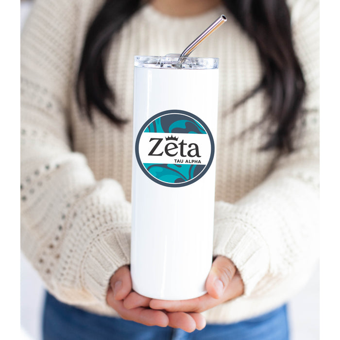 Zeta Tau Alpha Stainless Steel Skinny Tumbler 20 OZ