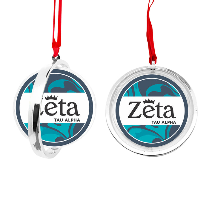 Zeta Tau Alpha Christmas Reversible Flat Round Ornament