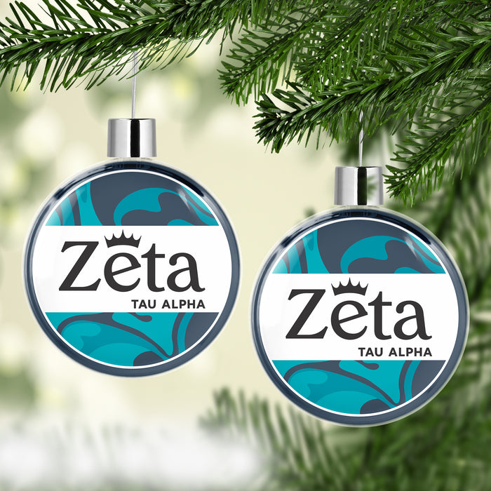 Zeta Tau Alpha Christmas Ornament Flat Round