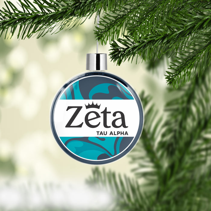 Zeta Tau Alpha Christmas Ornament Flat Round