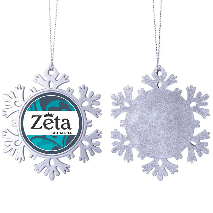 Zeta Tau Alpha Christmas Ornament - Snowflake Metal