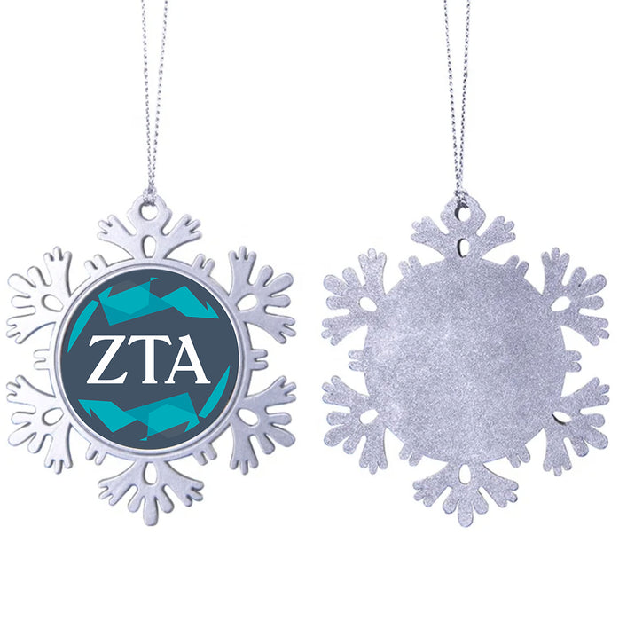 Zeta Tau Alpha Christmas Ornament - Snowflake Metal