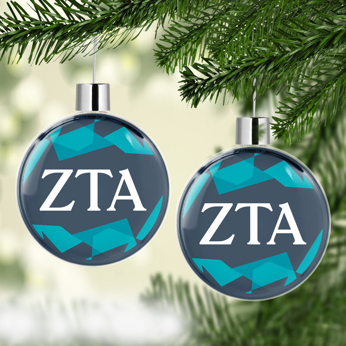 Zeta Tau Alpha Christmas Ornament Flat Round