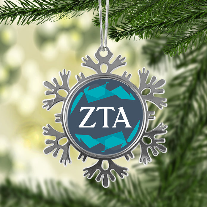 Zeta Tau Alpha Christmas Ornament - Snowflake Metal