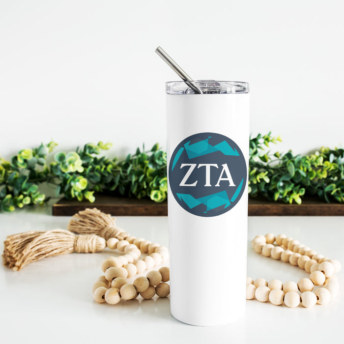 Zeta Tau Alpha Stainless Steel Skinny Tumbler 20 OZ
