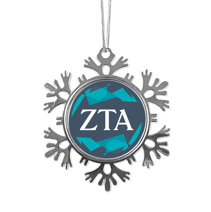Zeta Tau Alpha Christmas Ornament - Snowflake Metal