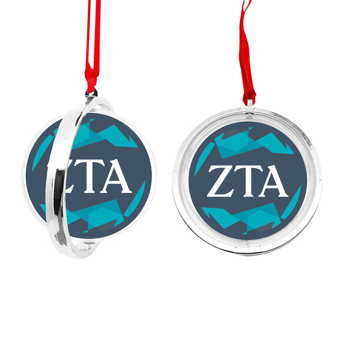 Zeta Tau Alpha Christmas Reversible Flat Round Ornament
