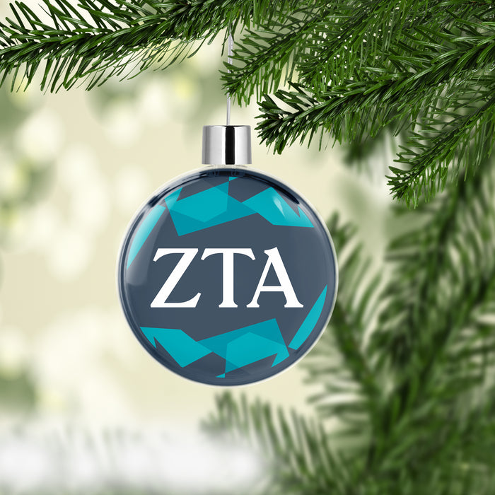 Zeta Tau Alpha Christmas Ornament Flat Round