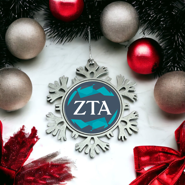 Zeta Tau Alpha Christmas Ornament - Snowflake Metal