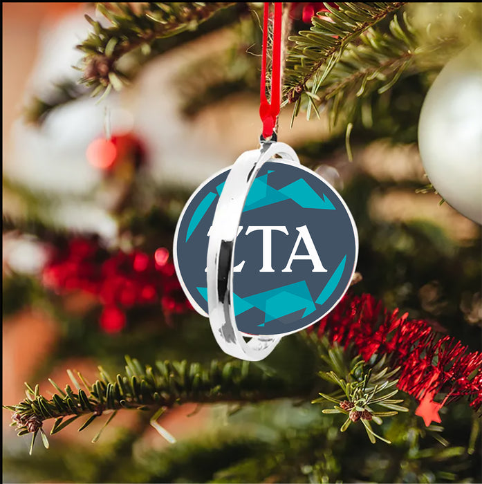 Zeta Tau Alpha Christmas Reversible Flat Round Ornament