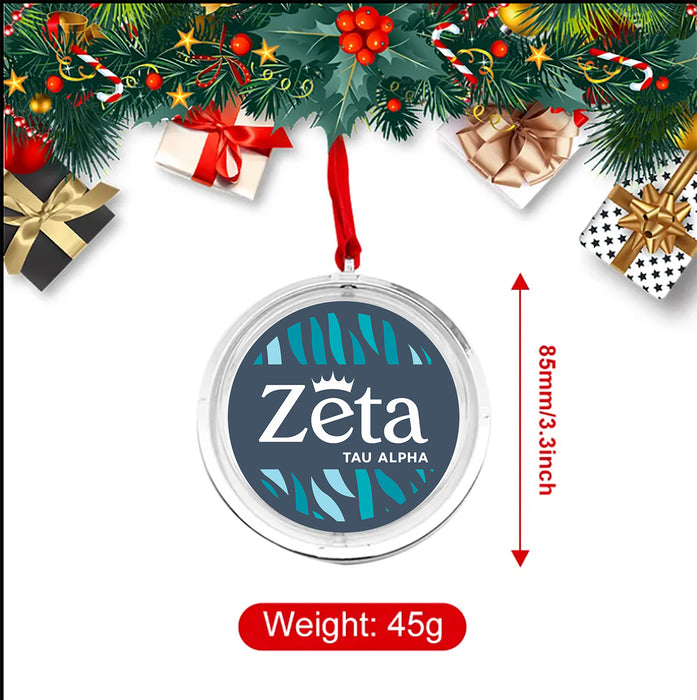 Zeta Tau Alpha Christmas Reversible Flat Round Ornament