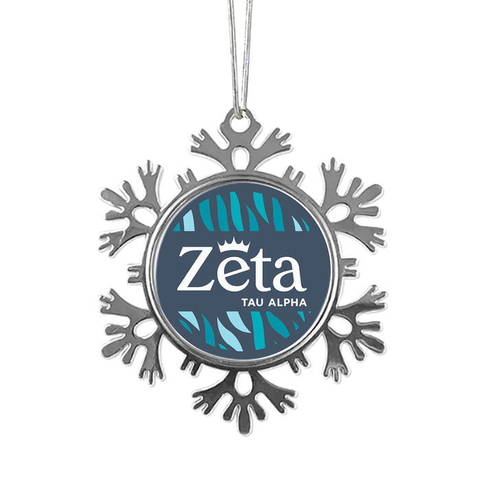 Zeta Tau Alpha Christmas Ornament - Snowflake Metal