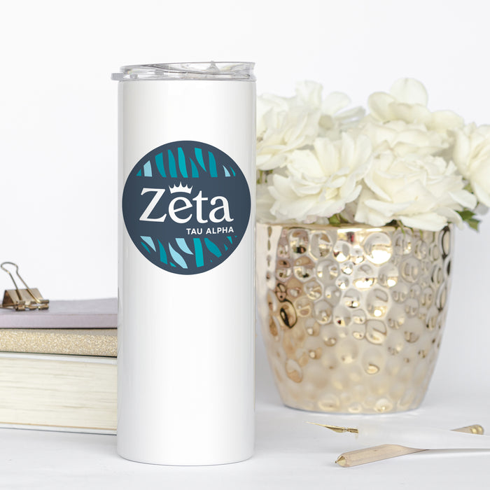 Zeta Tau Alpha Stainless Steel Skinny Tumbler 20 OZ