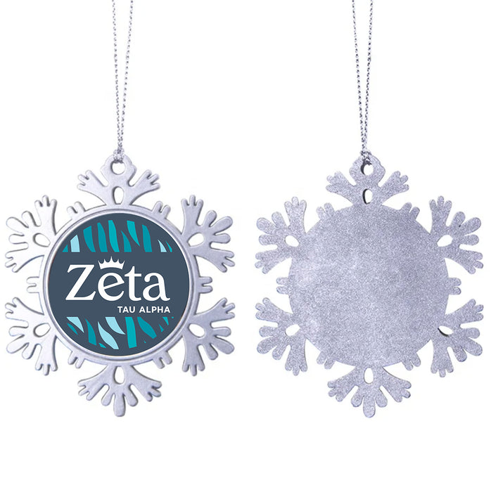 Zeta Tau Alpha Christmas Ornament - Snowflake Metal