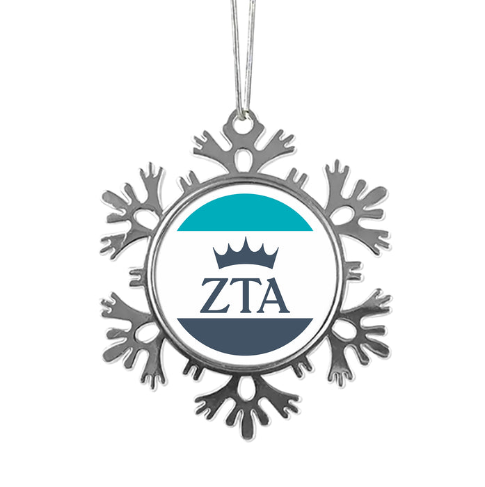 Zeta Tau Alpha Christmas Ornament - Snowflake Metal