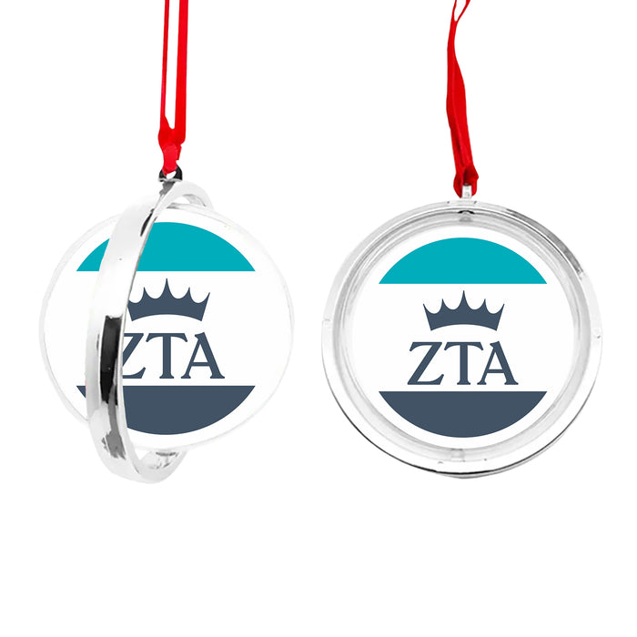 Zeta Tau Alpha Christmas Reversible Flat Round Ornament
