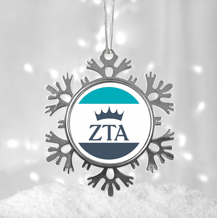 Zeta Tau Alpha Christmas Ornament - Snowflake Metal