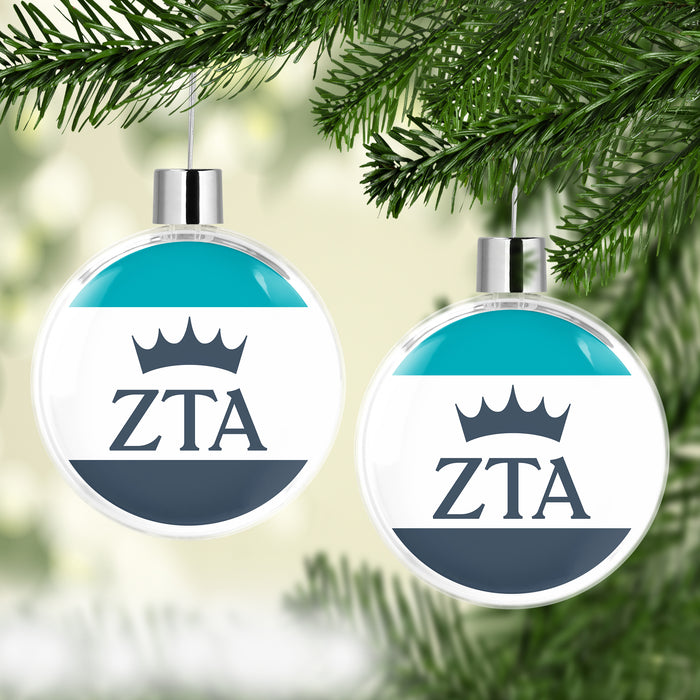 Zeta Tau Alpha Christmas Ornament Flat Round