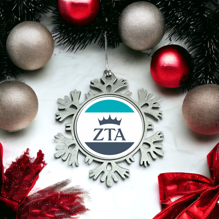 Zeta Tau Alpha Christmas Ornament - Snowflake Metal