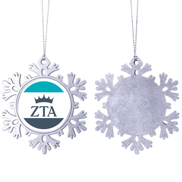 Zeta Tau Alpha Christmas Ornament - Snowflake Metal