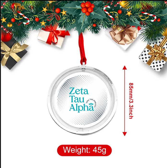 Zeta Tau Alpha Christmas Reversible Flat Round Ornament