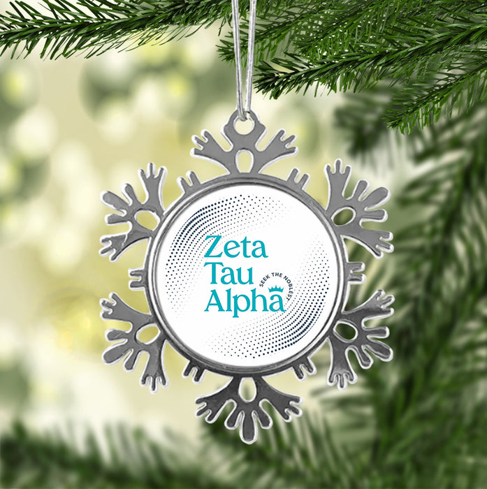 Zeta Tau Alpha Christmas Ornament - Snowflake Metal