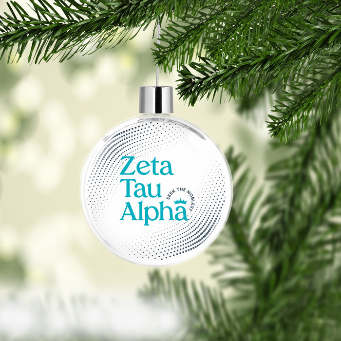 Zeta Tau Alpha Christmas Ornament Flat Round