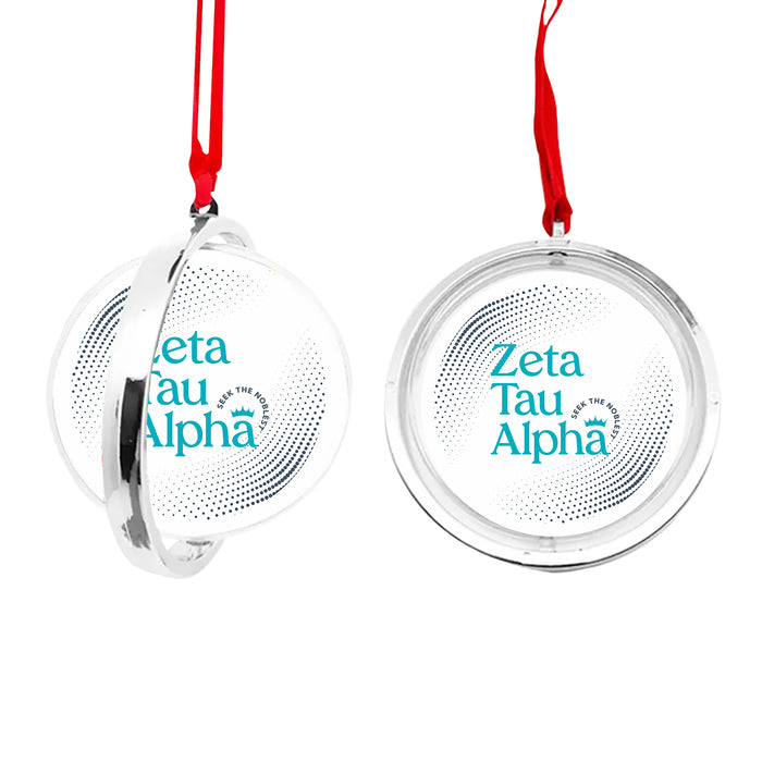 Zeta Tau Alpha Christmas Reversible Flat Round Ornament