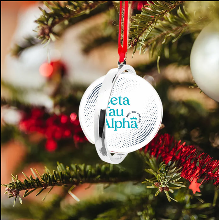 Zeta Tau Alpha Christmas Reversible Flat Round Ornament