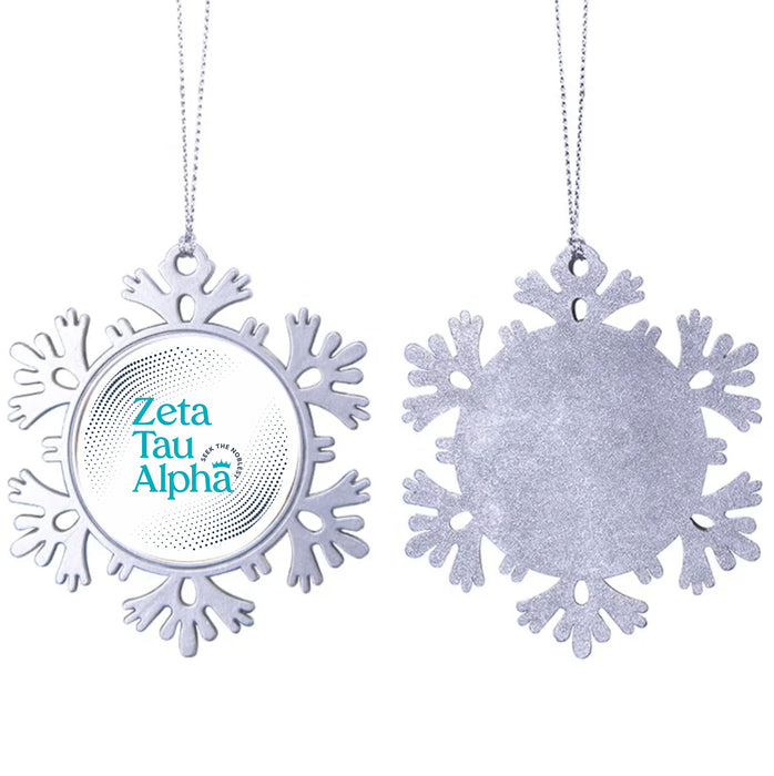 Zeta Tau Alpha Christmas Ornament - Snowflake Metal