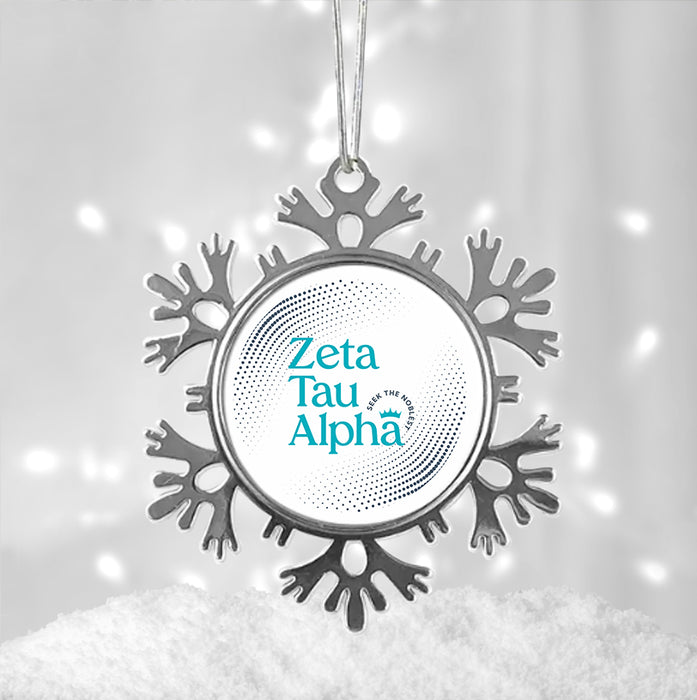 Zeta Tau Alpha Christmas Ornament - Snowflake Metal