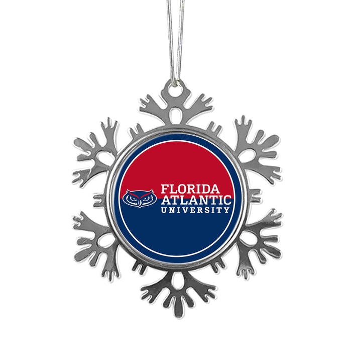 Florida Atlantic University Christmas Ornament - Snowflake Metal