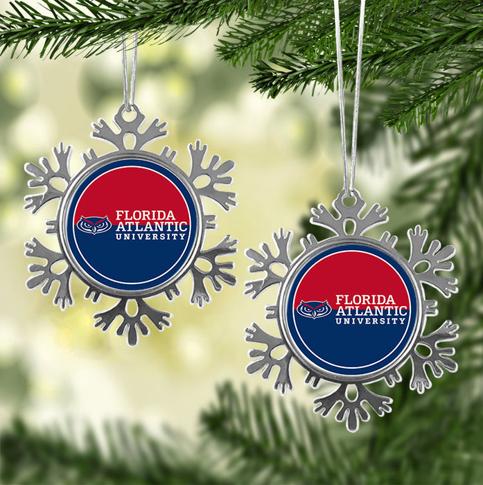 Florida Atlantic University Christmas Ornament - Snowflake Metal
