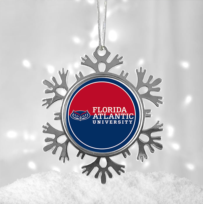 Florida Atlantic University Christmas Ornament - Snowflake Metal