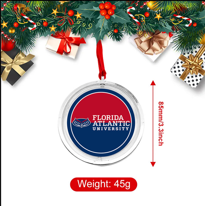 Florida Atlantic University Christmas Reversible Flat Round Ornament