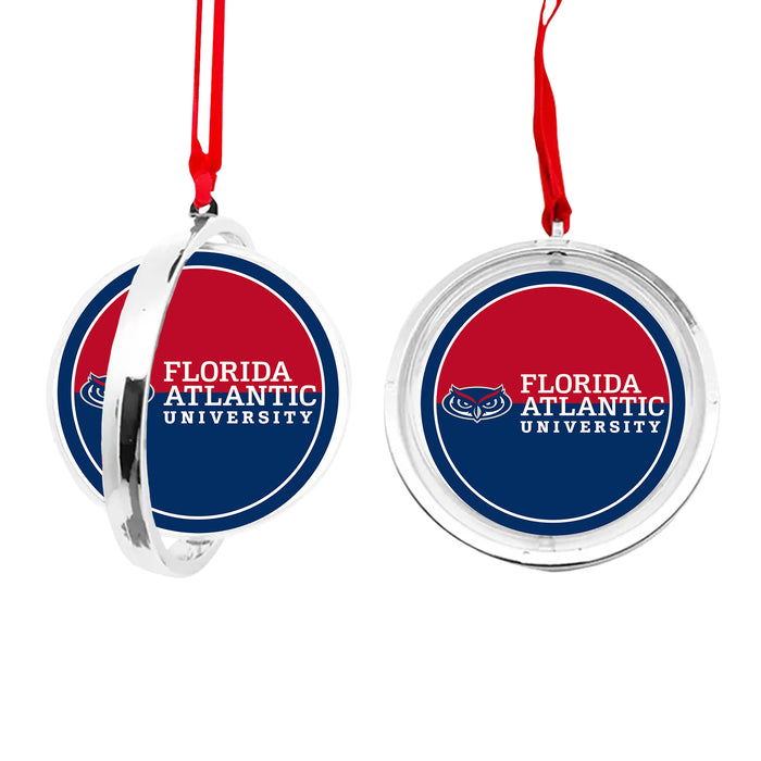 Florida Atlantic University Christmas Reversible Flat Round Ornament