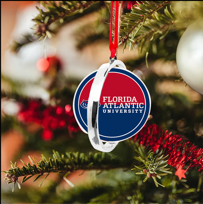Florida Atlantic University Christmas Reversible Flat Round Ornament