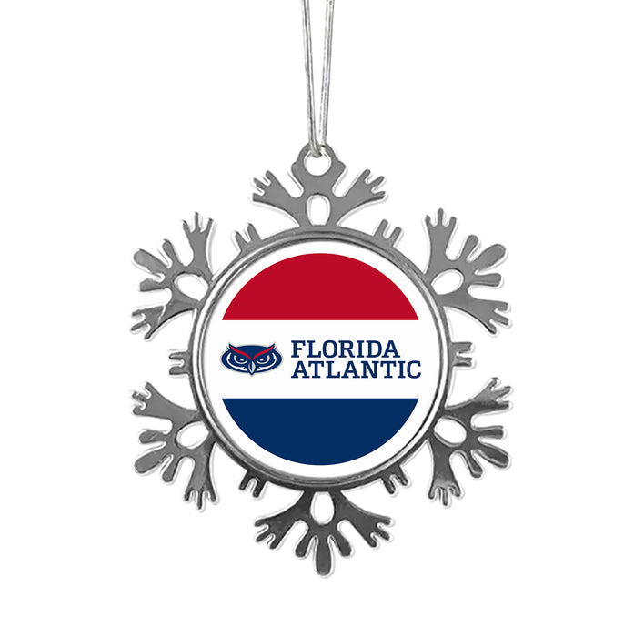 Florida Atlantic University Christmas Ornament - Snowflake Metal
