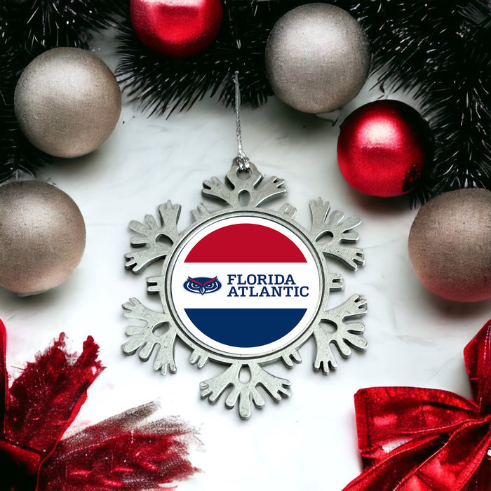 Florida Atlantic University Christmas Ornament - Snowflake Metal