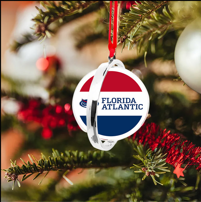 Florida Atlantic University Christmas Reversible Flat Round Ornament