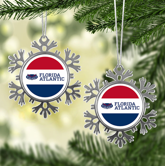 Florida Atlantic University Christmas Ornament - Snowflake Metal