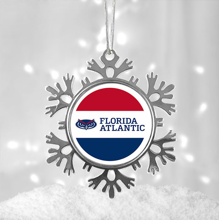 Florida Atlantic University Christmas Ornament - Snowflake Metal