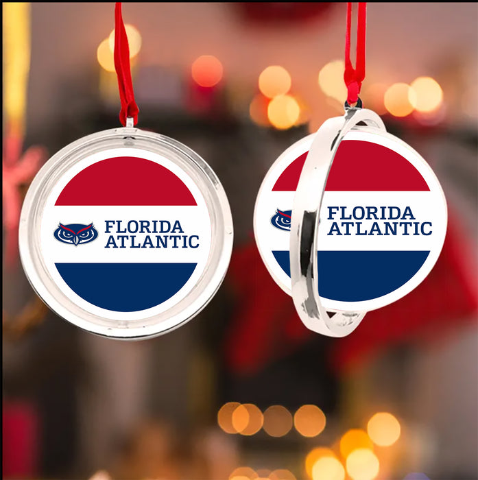 Florida Atlantic University Christmas Reversible Flat Round Ornament