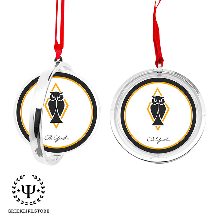 Psi Upsilon Christmas Reversible Flat Round Ornament